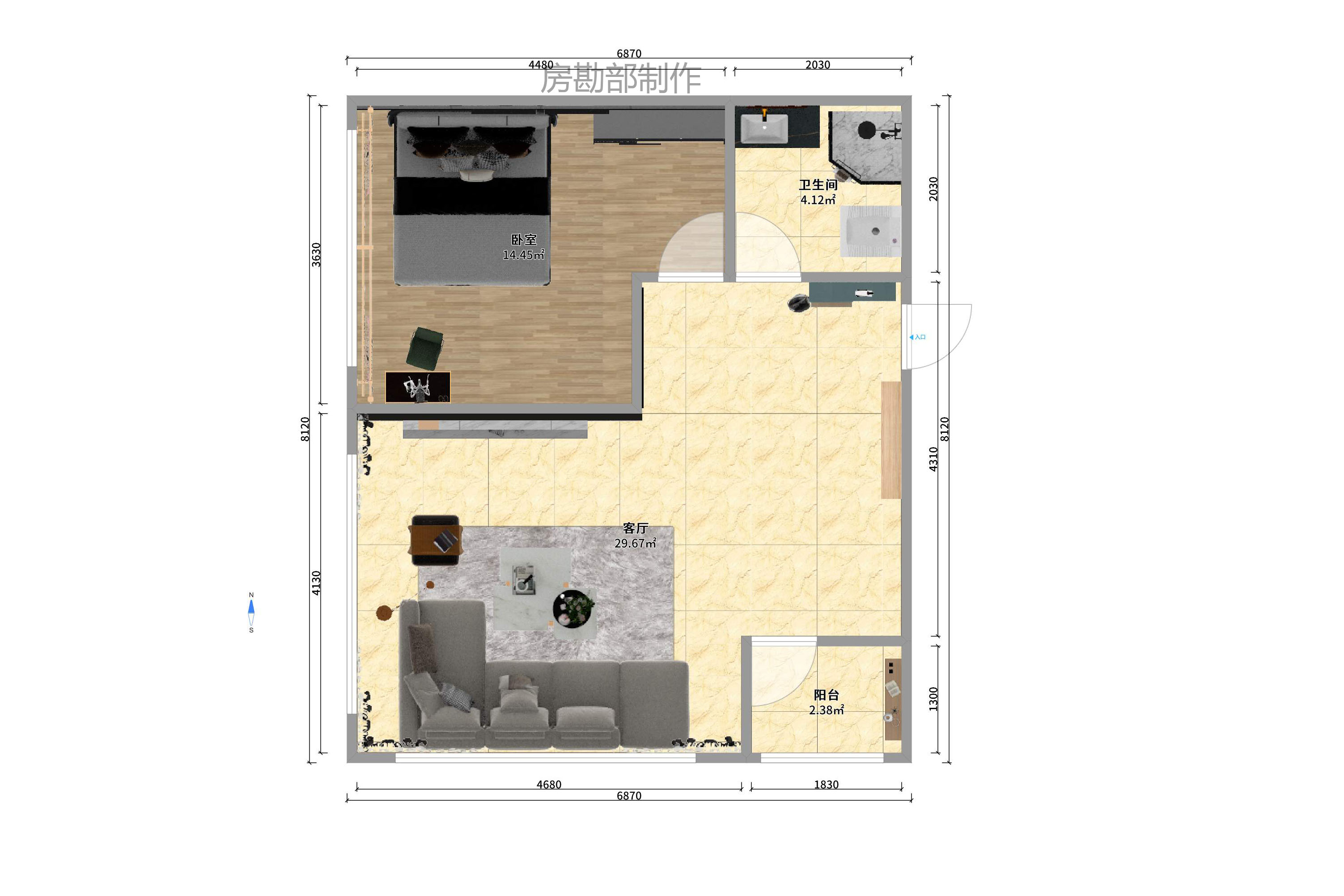 摩天一号 1室0厅0卫 2800.0元/月 摩天一号 1室0厅0卫 2800.0元/月户型图