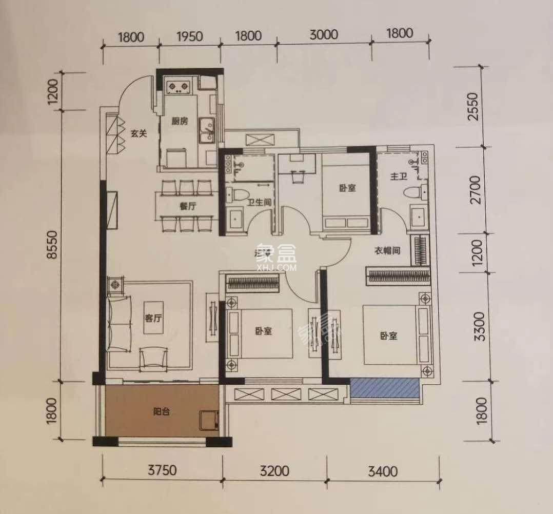 马良小区  3室2厅2卫   1200.00元/月室内图