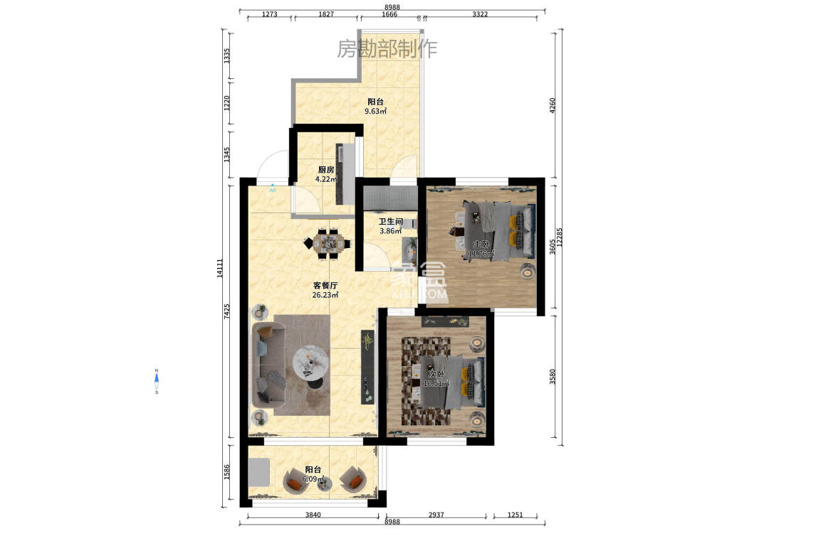 江临天下  2室2厅1卫    1900.0元/月 江临天下  2室2厅1卫    1900.0元/月户型图