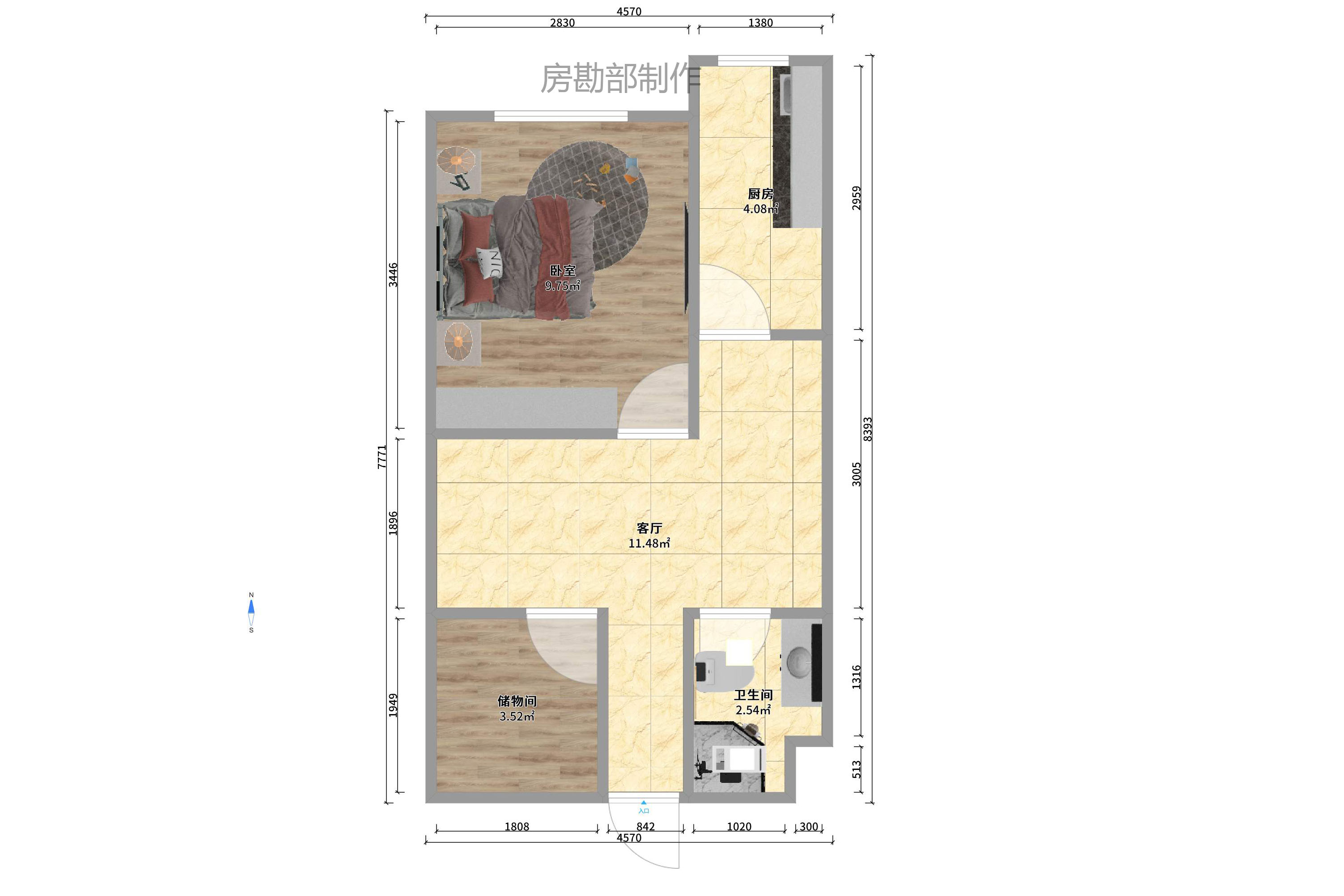 湖湾世景 1室1厅1卫 1400.0元/月 湖湾世景 1室1厅1卫 1400.0元/月户型图