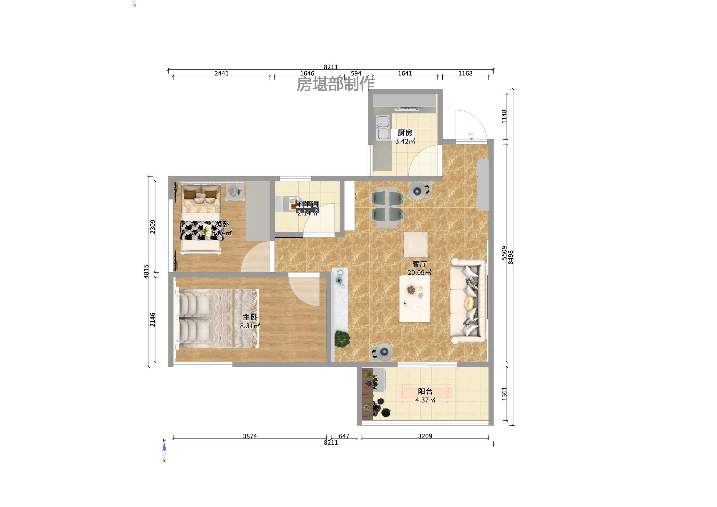 武广美誉 2室2厅1卫 1800.0元/月 武广美誉 2室2厅1卫 1800.0元/月户型图