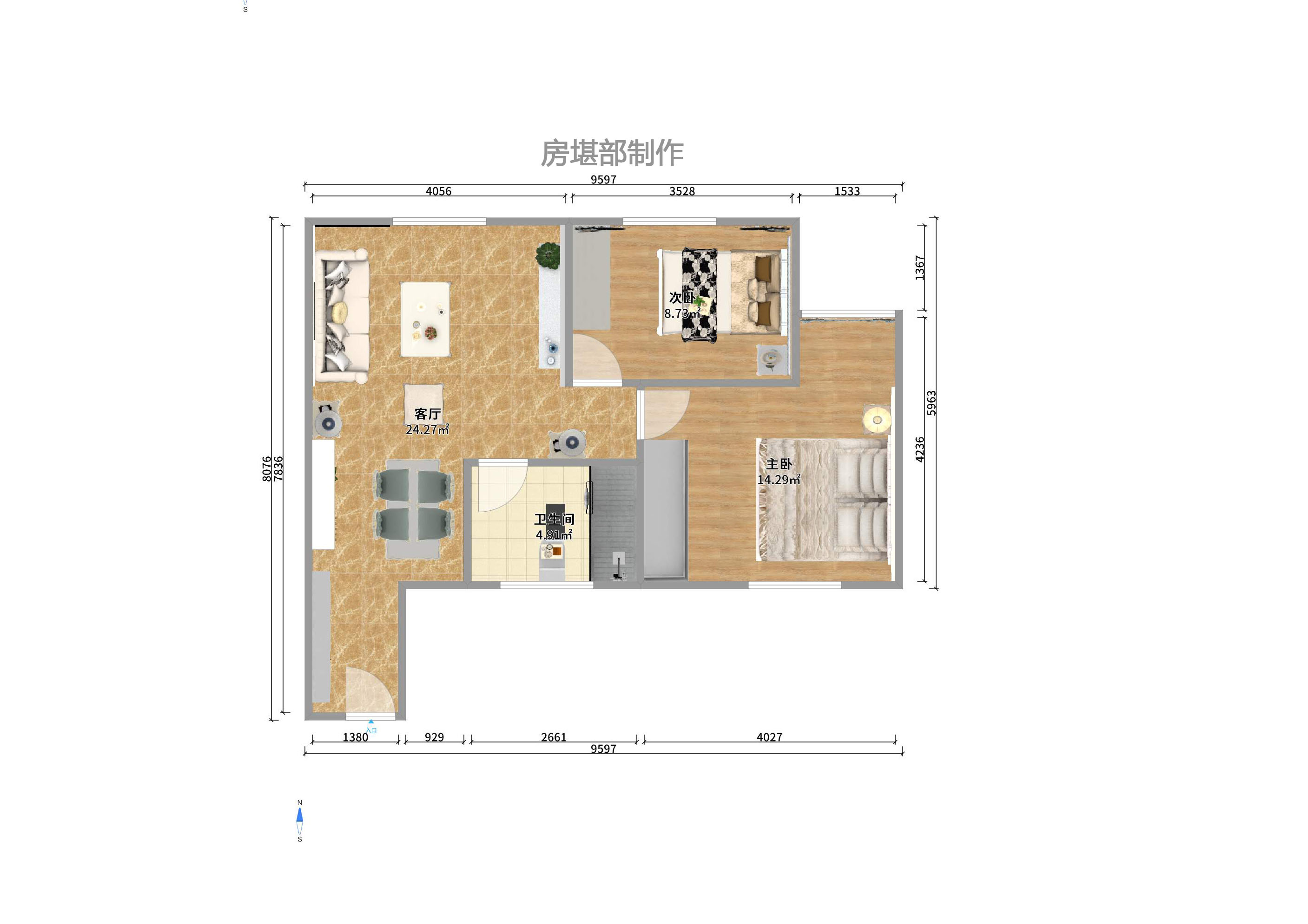 奥克斯滨仕花园(奥克斯洋湖广场/奥克斯中心) 1室0厅0卫 4200.0元/月 奥克斯滨仕花园(奥克斯洋湖广场/奥克斯中心) 1室0厅0卫 4200.0元/月户型图