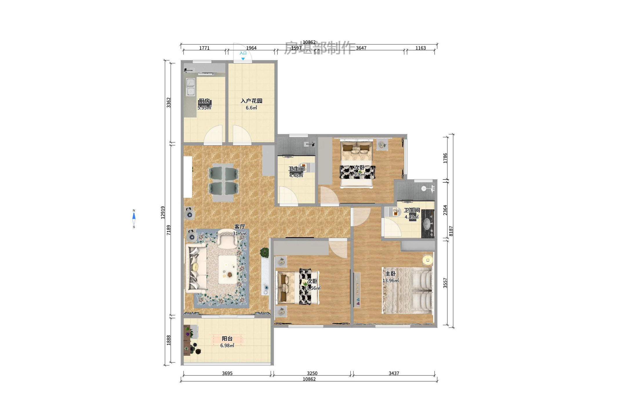 恒大绿洲  3室2厅1卫    2200.0元/月 恒大绿洲  3室2厅1卫    2200.0元/月户型图