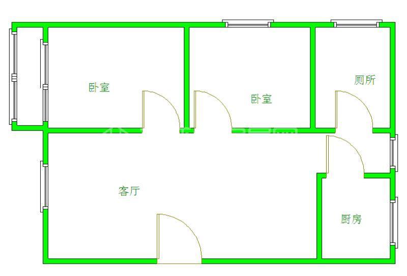 中海锦江城花涧一期  3室2厅2卫   2700.00元/月户型图