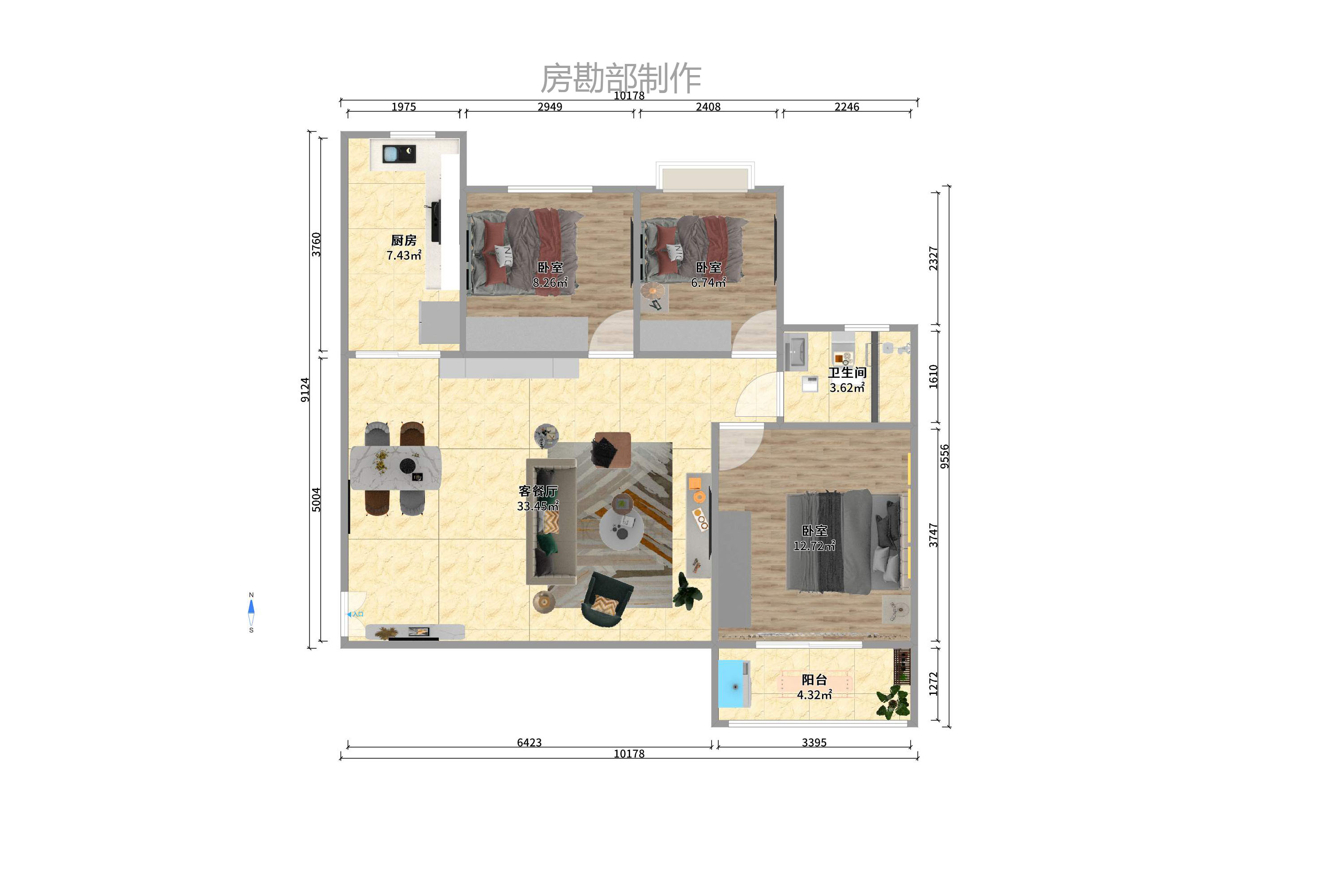 联盟佳苑 3室2厅1卫 1800.0元/月 联盟佳苑 3室2厅1卫 1800.0元/月户型图