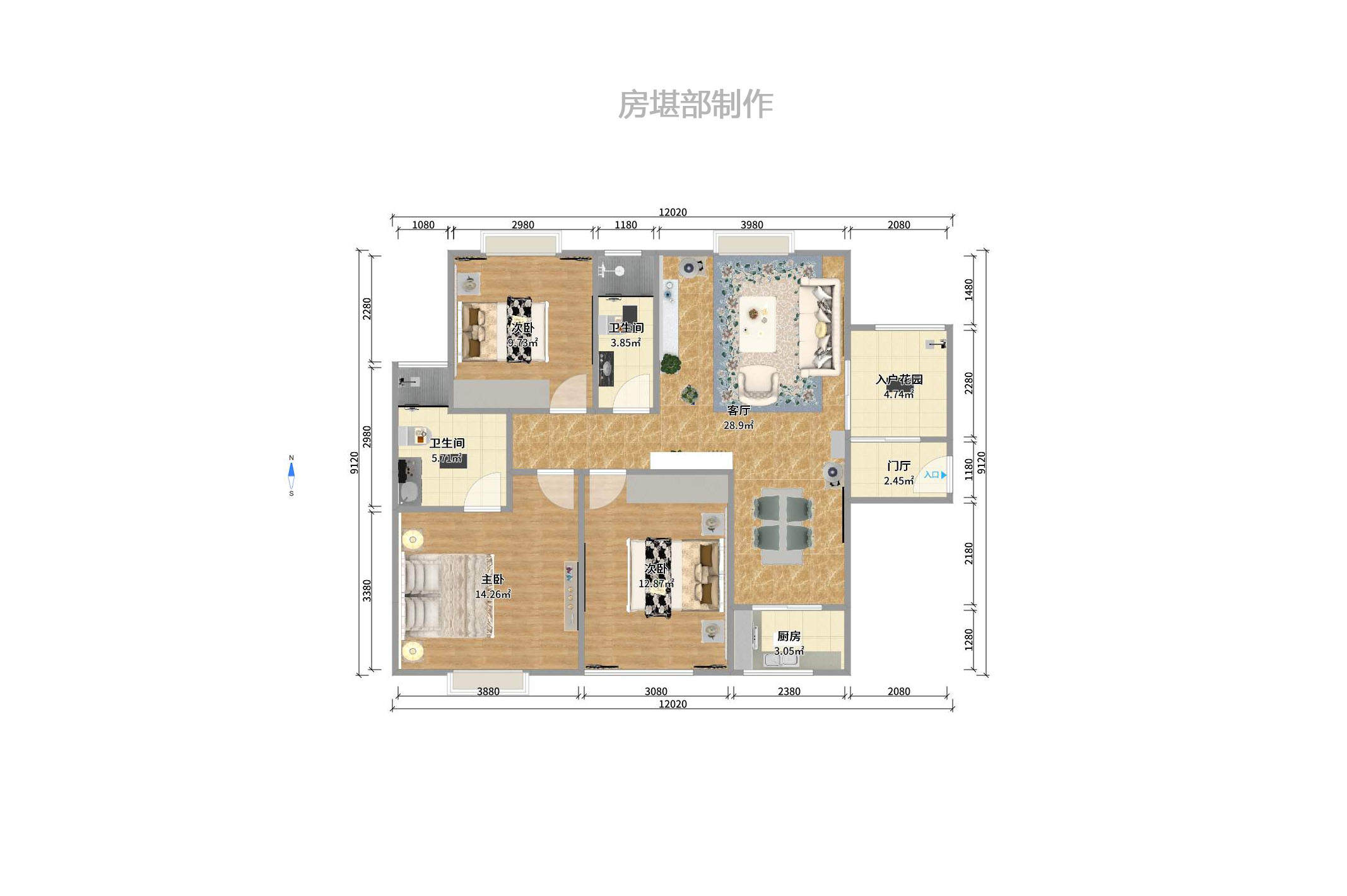 万象凯旋湾 3室2厅2卫 3000.0元/月 万象凯旋湾 3室2厅2卫 3000.0元/月户型图