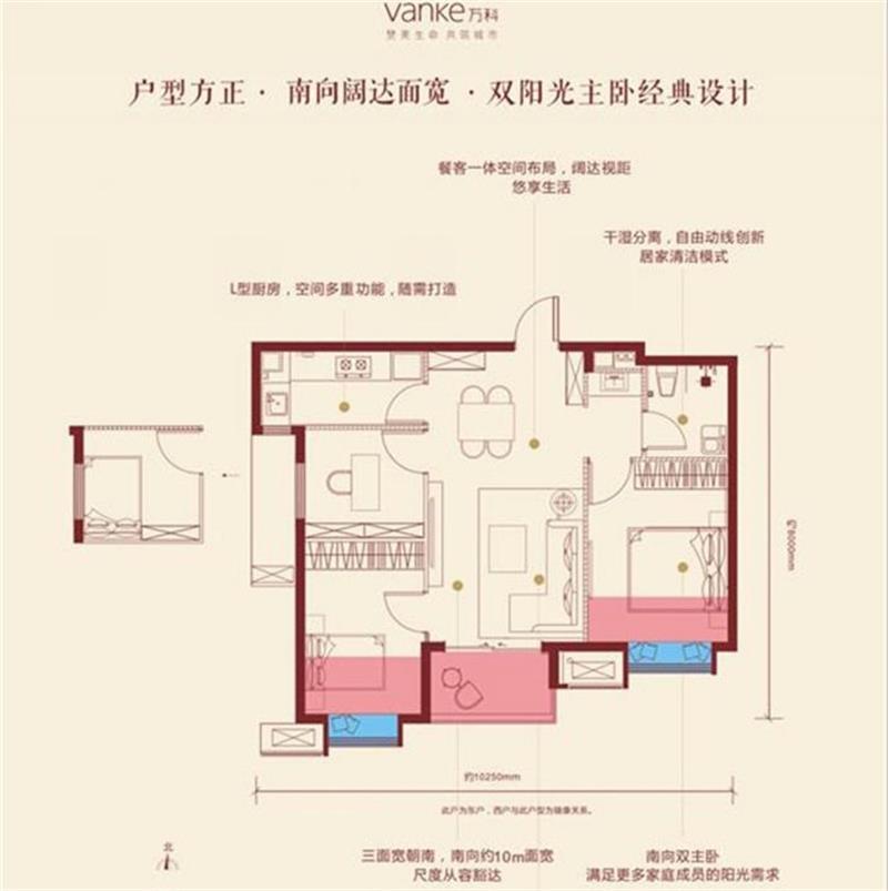 万科东方传奇  3室2厅1卫   230.00万户型图
