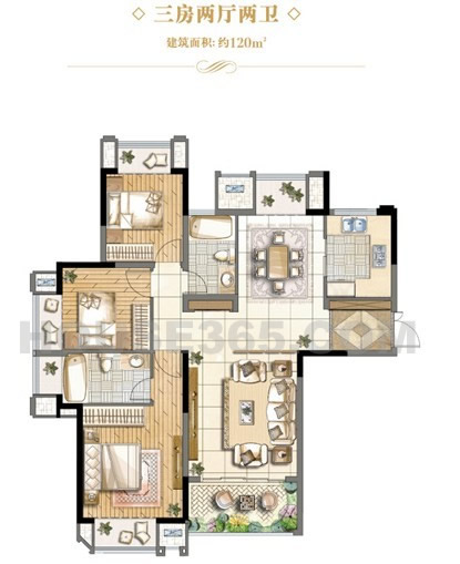 碧桂园  4室2厅2卫   118.00万户型图