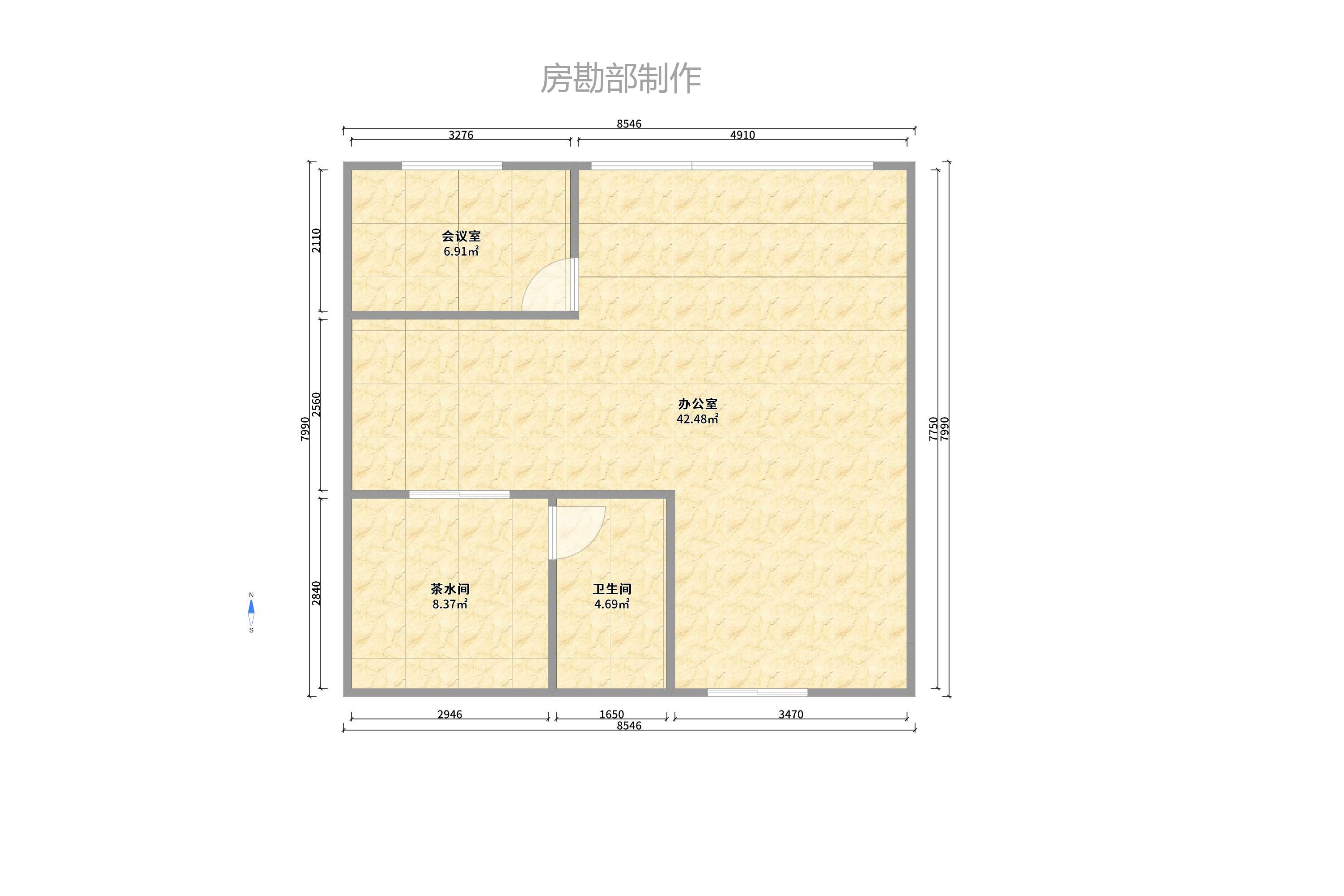 奥克斯缔壹城  1室0厅1卫   3400.00元/月户型图