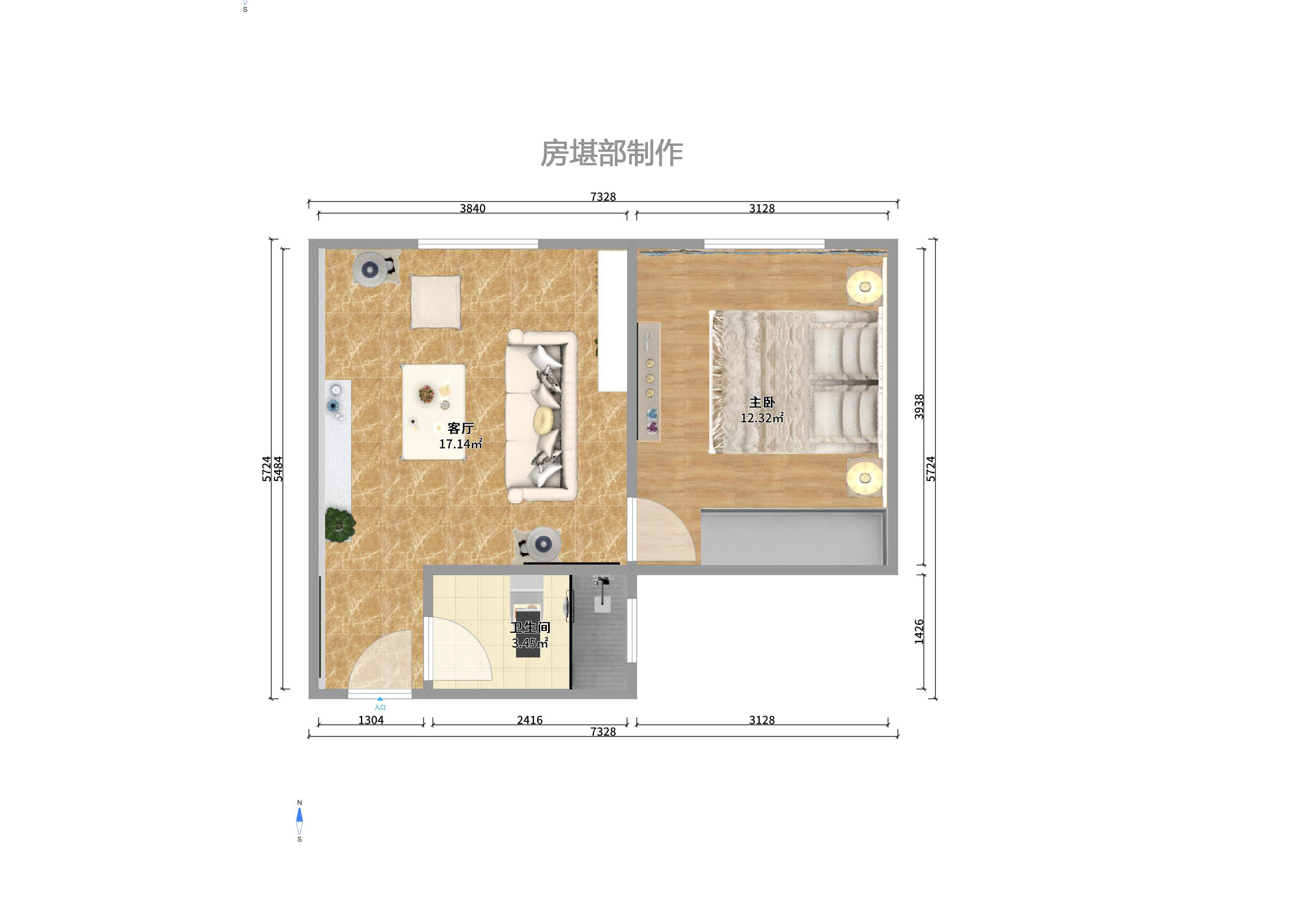 和顺洋湖壹号  1室1厅1卫    1800.0元/月 和顺洋湖壹号  1室1厅1卫    1800.0元/月户型图
