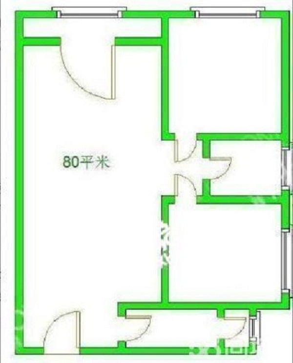 南阳盛世  2室1厅1卫   2200.00元/月户型图