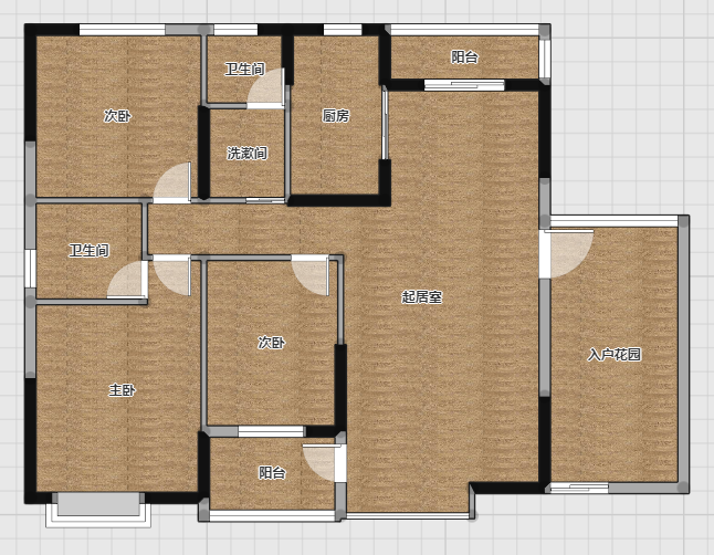鹏利广场 3室1厅1卫 2800.0元/月 鹏利广场 3室1厅1卫 2800.0元/月户型图