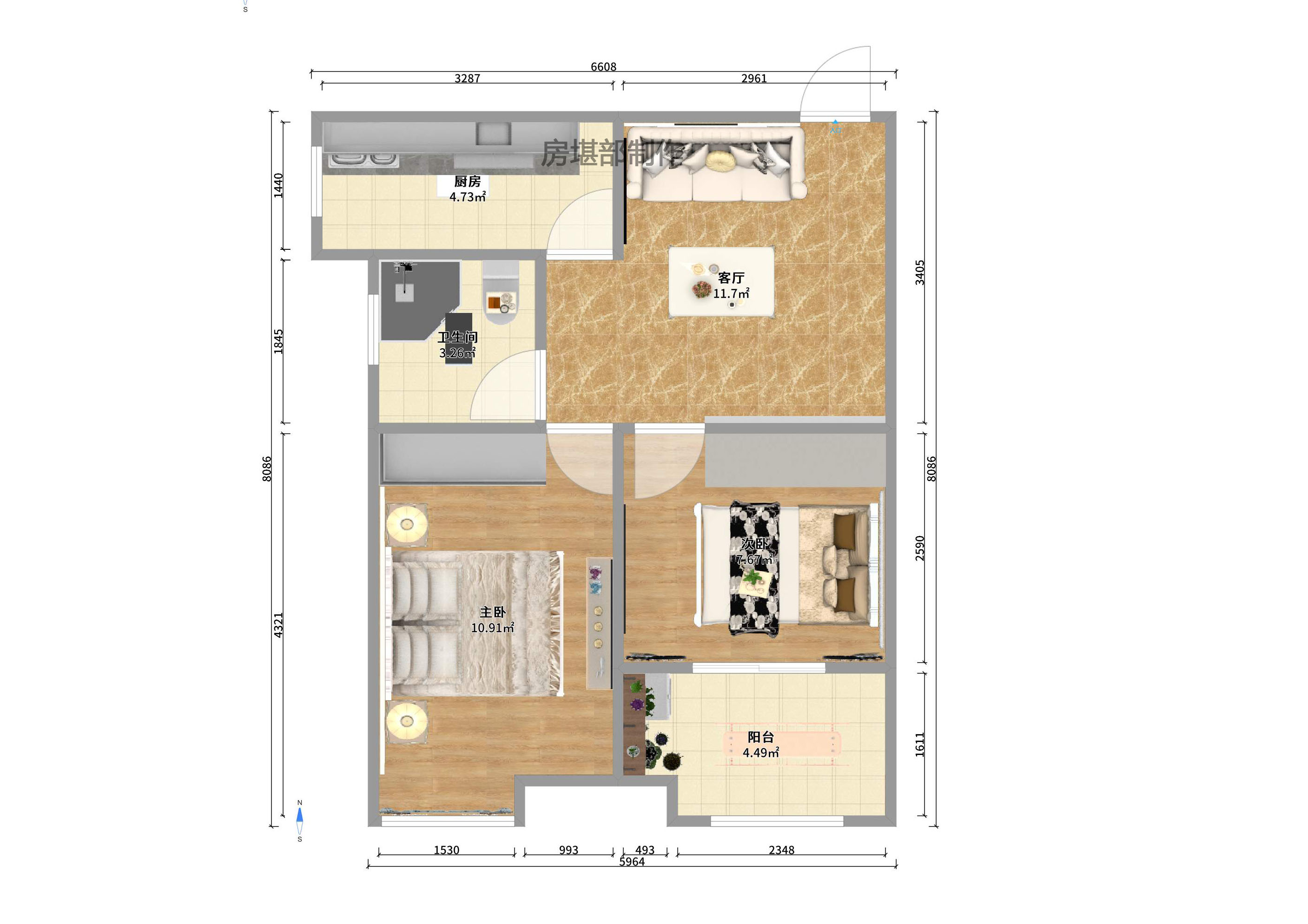 融科东南海 1室1厅1卫 1800.0元/月 融科东南海 1室1厅1卫 1800.0元/月户型图
