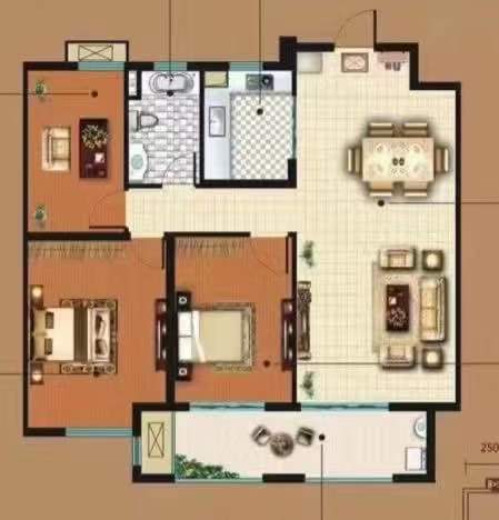 学府花园（文苑瑞景）  2室2厅1卫   59.80万户型图
