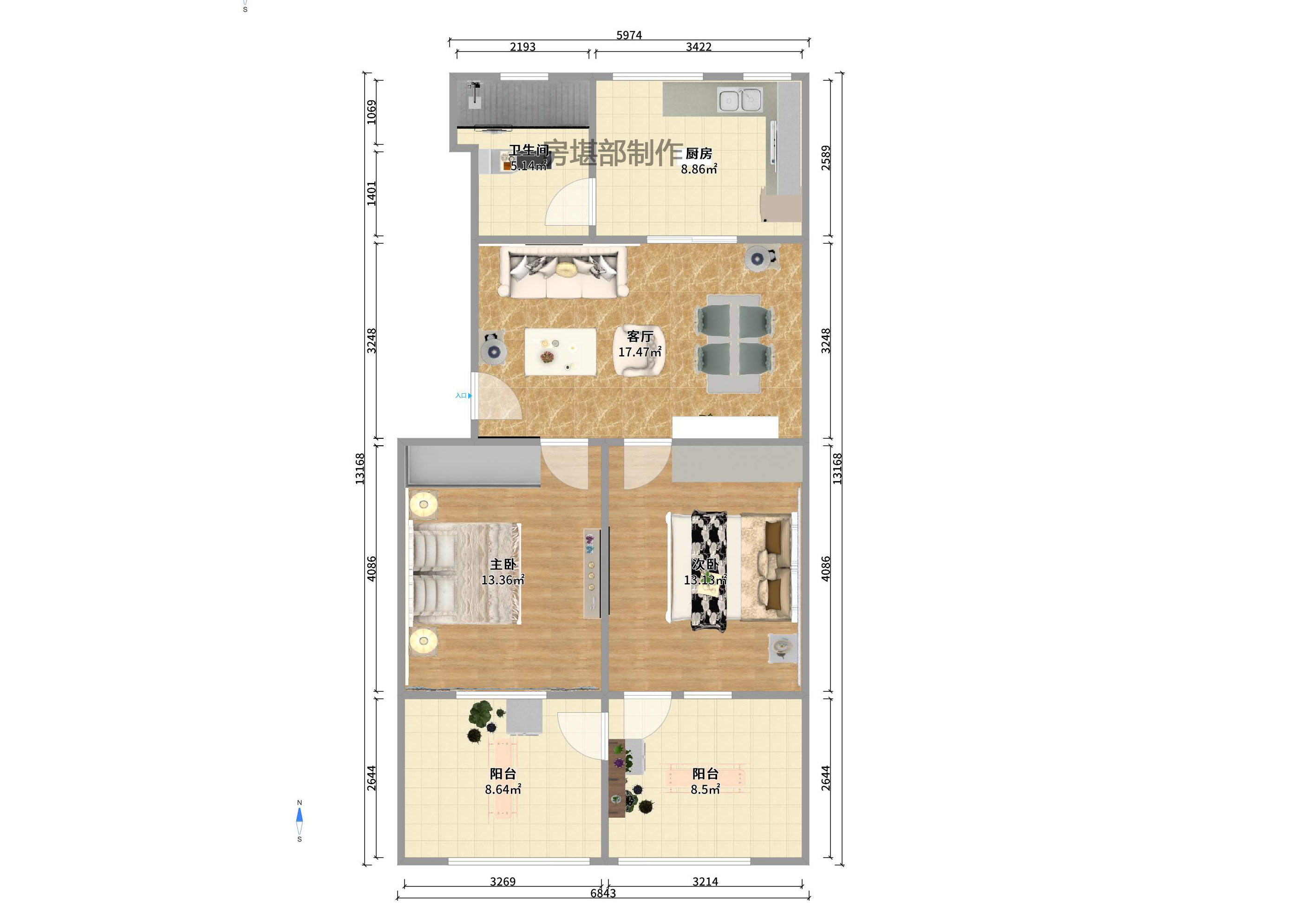 东塘电信宿舍室内图2
