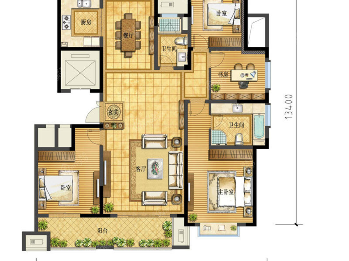 佳兆业君汇上品  3室2厅1卫    2300.0元/月 佳兆业君汇上品  3室2厅1卫    2300.0元/月户型图