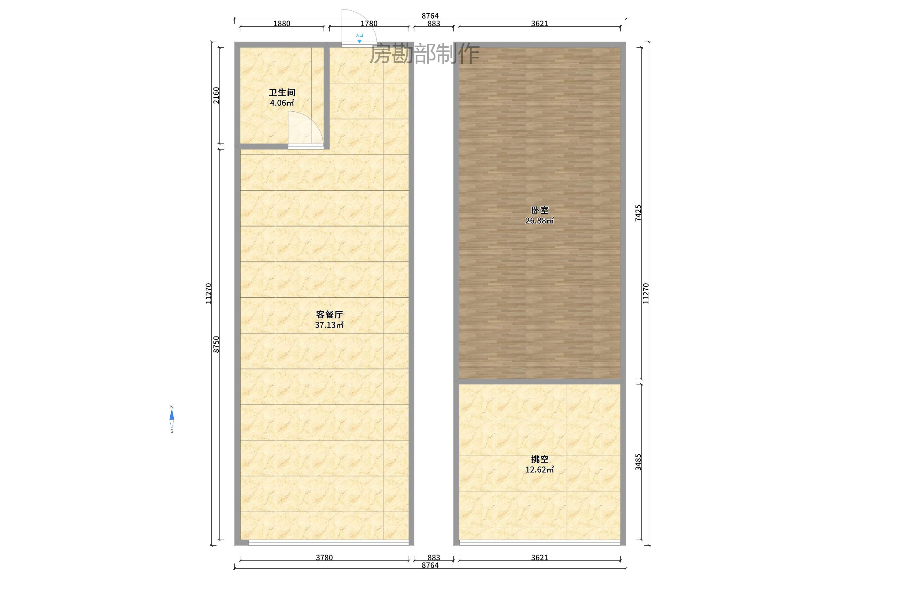 金科时代中心 1室0厅0卫 1600.0元/月 金科时代中心 1室0厅0卫 1600.0元/月户型图