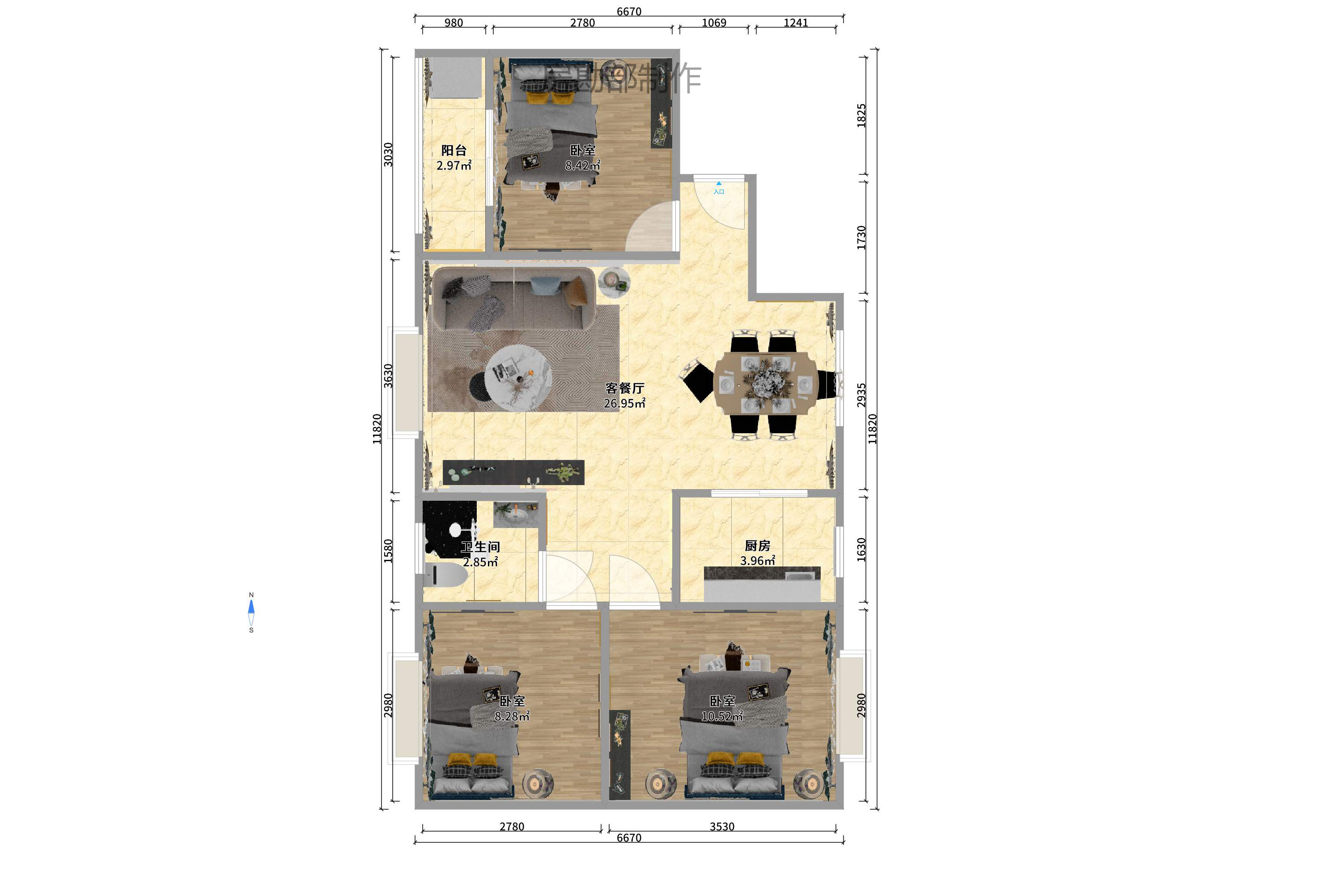 滨江君悦香邸  3室2厅1卫    2500.0元/月 滨江君悦香邸  3室2厅1卫    2500.0元/月户型图