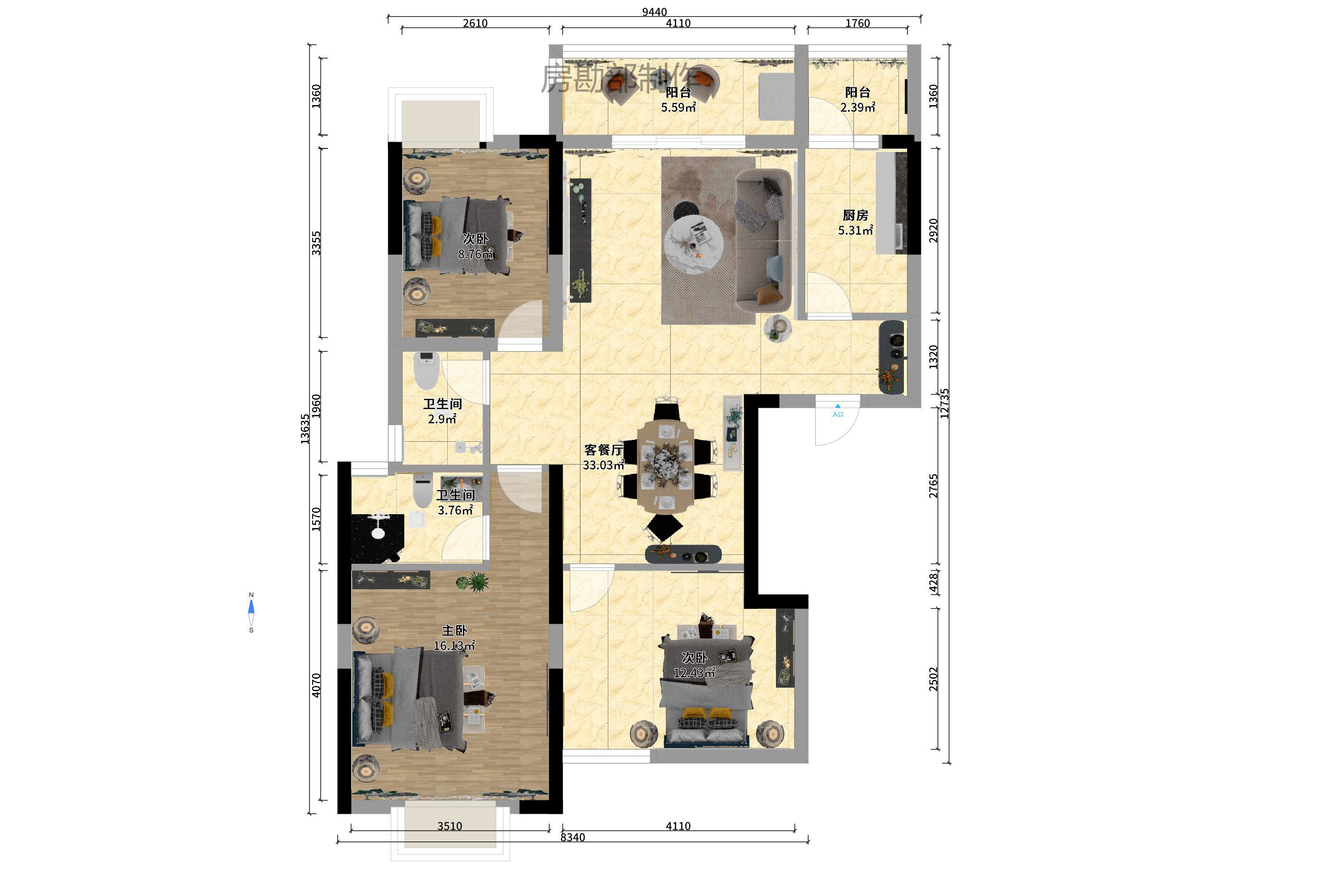 万博汇  3室2厅1卫    4500.0元/月 万博汇  3室2厅1卫    4500.0元/月户型图