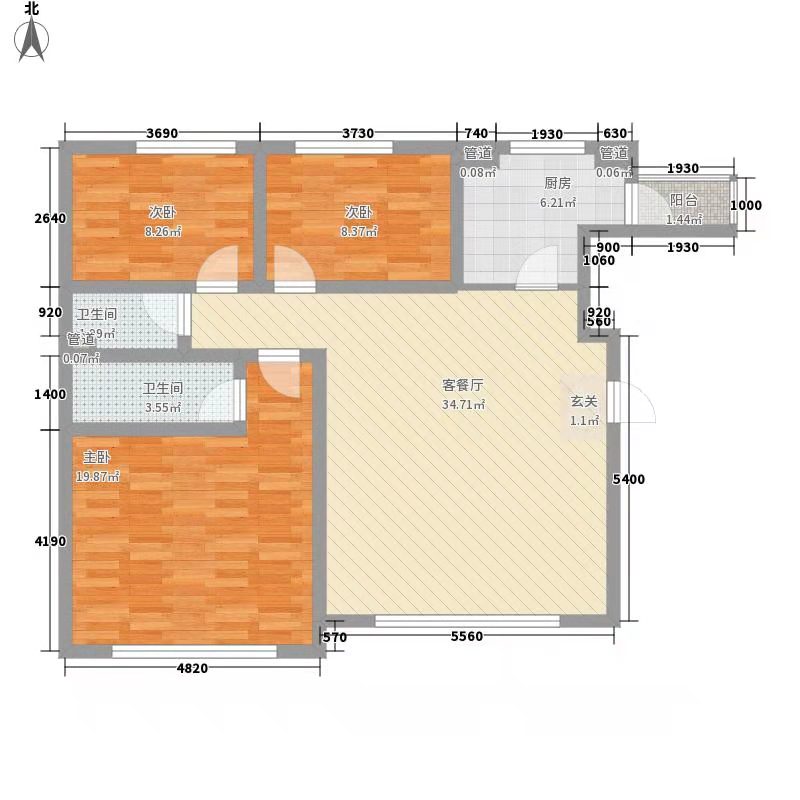 晓园嘉苑 3室2厅1卫 800.0元/月 晓园嘉苑 3室2厅1卫 800.0元/月户型图