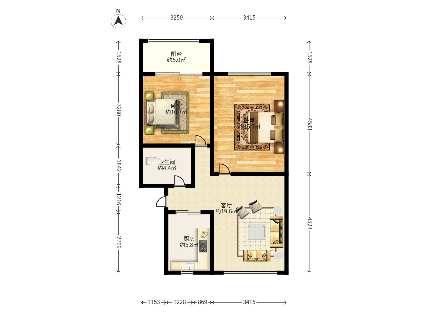 广厦新村 1室1厅1卫 1250.0元/月 广厦新村 1室1厅1卫 1250.0元/月户型图