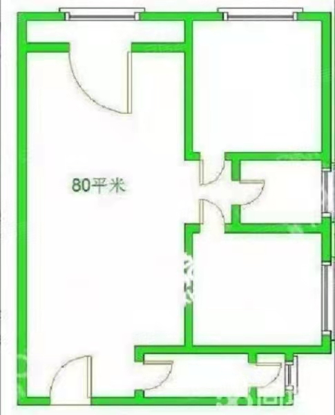 瑞升橡树林华府  2室2厅1卫   2100.00元/月户型图
