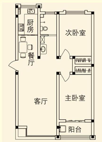 益阳宾馆家属区  3室2厅1卫    45.0万户型图