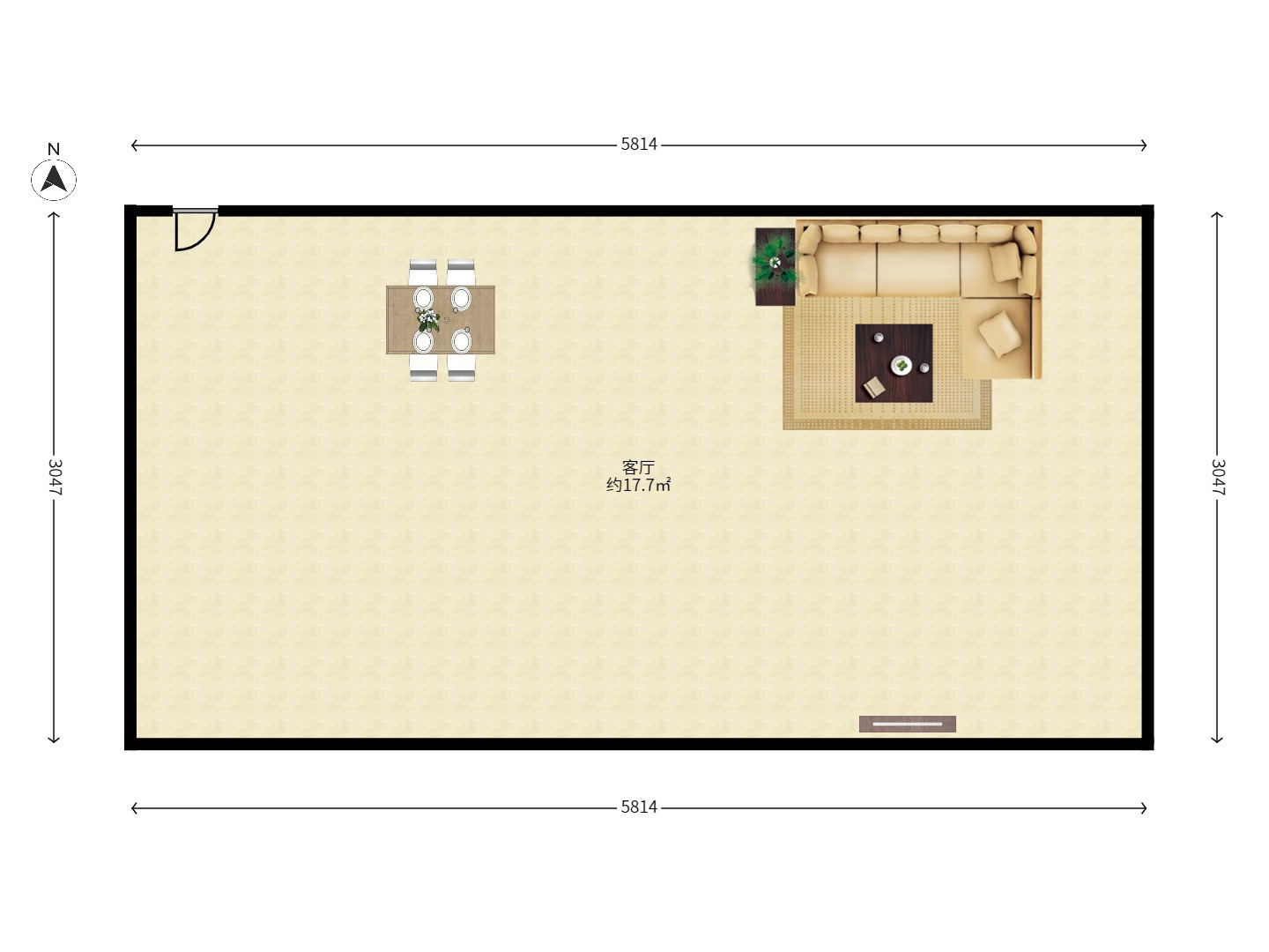 安泰新村 2室2厅1卫 1380.0元/月 安泰新村 2室2厅1卫 1380.0元/月户型图