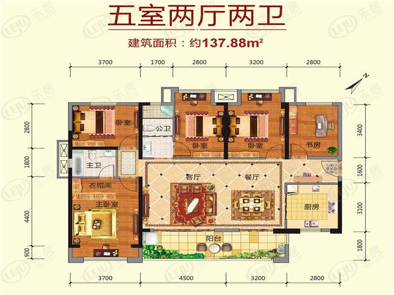 中建国际大厦  2室1厅1卫   1600.00元/月户型图