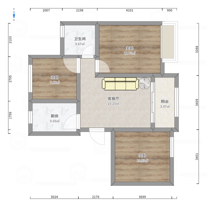 市安监住宅小区(应急管理局) 5室2厅2卫 108.0万 市安监住宅小区(应急管理局) 5室2厅2卫 108.0万户型图