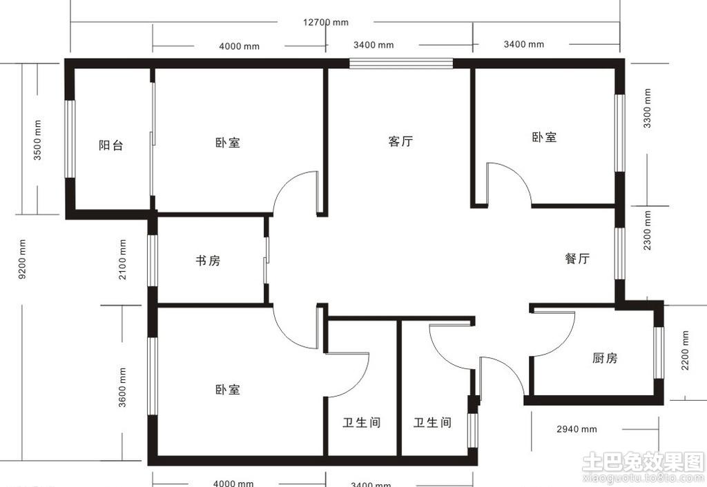 601向群村  3室2厅1卫   1000.00元/月户型图