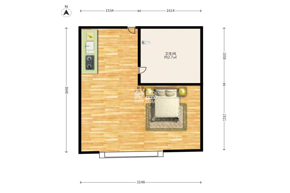 兰亭湾畔  1室1厅1卫    1100.0元/月 兰亭湾畔  1室1厅1卫    1100.0元/月户型图