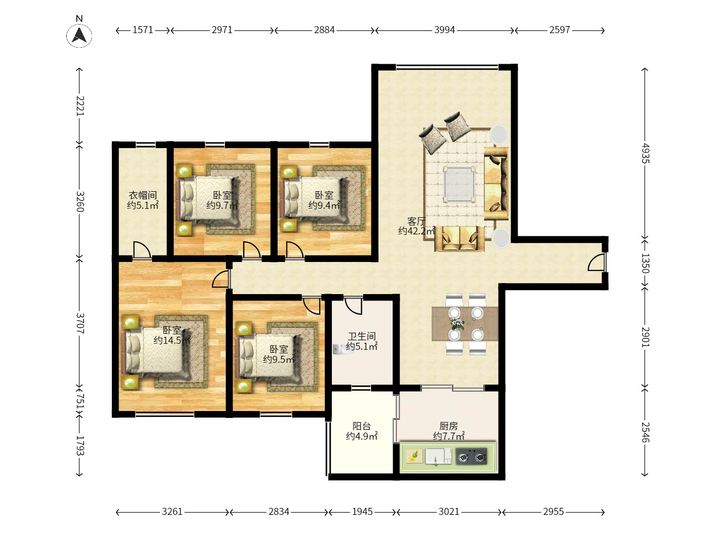 海德公园  4室2厅2卫    2300.0元/月 海德公园  4室2厅2卫    2300.0元/月户型图