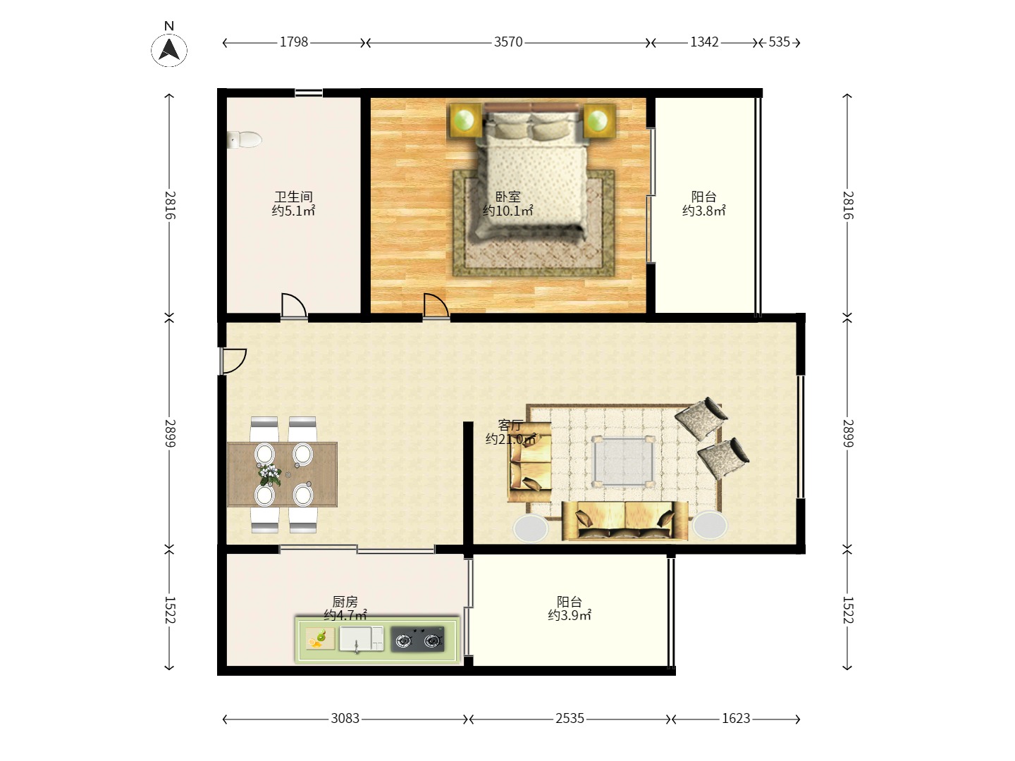 保利城(中航城国际社区、郡原美村) 1室1厅1卫 1500.0元/月 保利城(中航城国际社区、郡原美村) 1室1厅1卫 1500.0元/月户型图