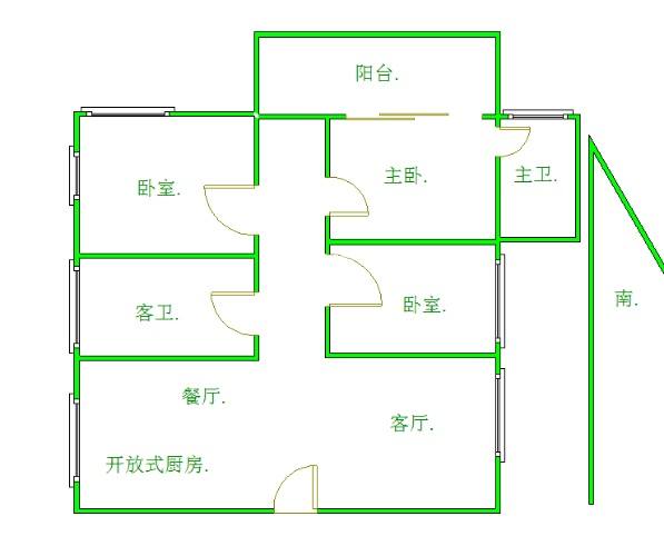 中城广场  3室2厅1卫    152.0万户型图