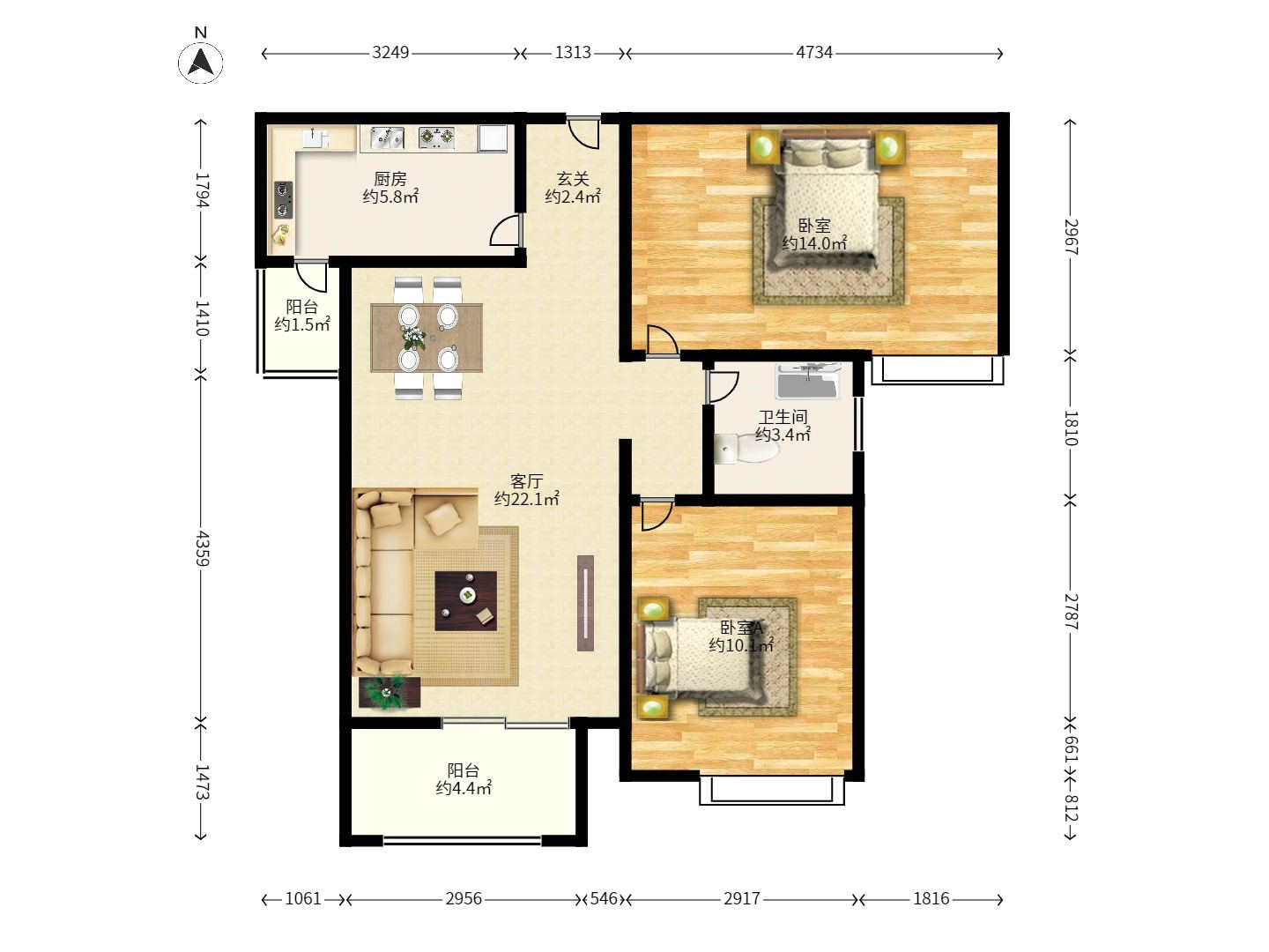 海伦春天 1室1厅1卫 2100.0元/月 海伦春天 1室1厅1卫 2100.0元/月户型图