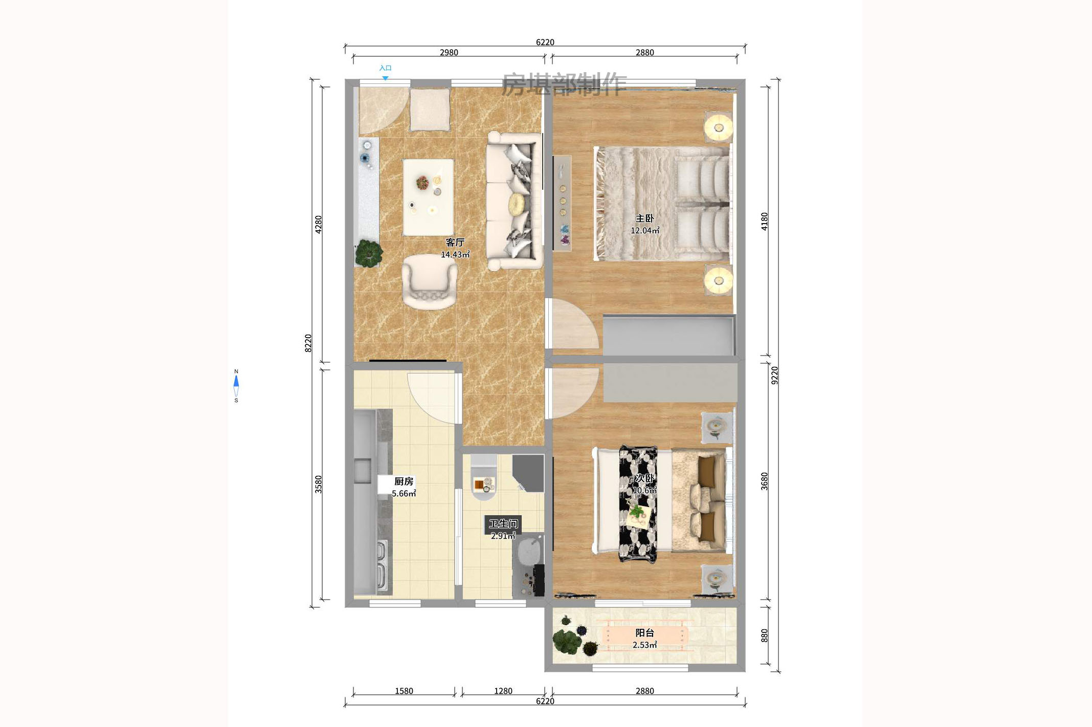五里牌土蓄公司宿舍室內(nèi)圖2