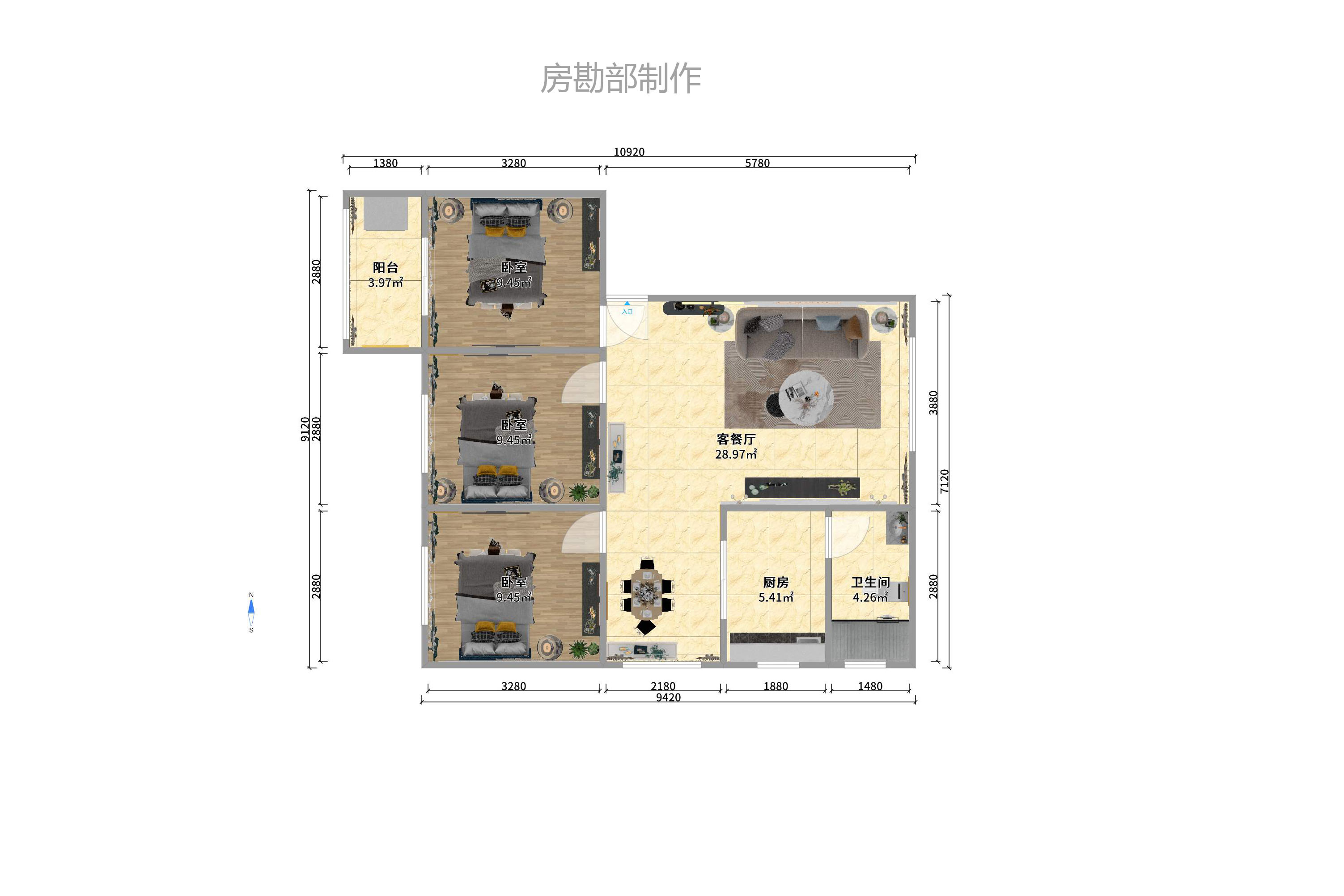 蒋家垅省建六公司宿舍室内图2