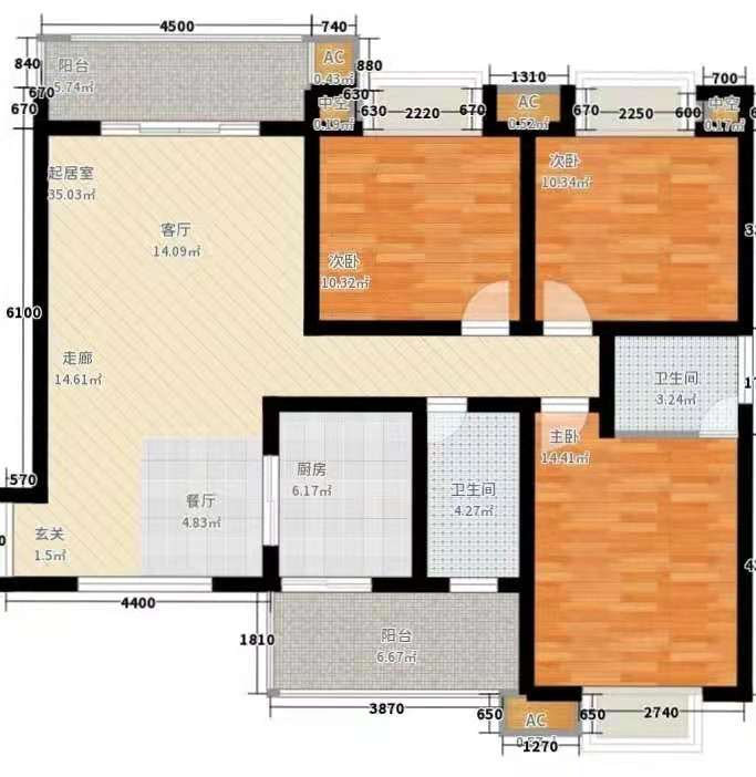 世纪花城 3室2厅2卫 46.8万 世纪花城 3室2厅2卫 46.8万户型图