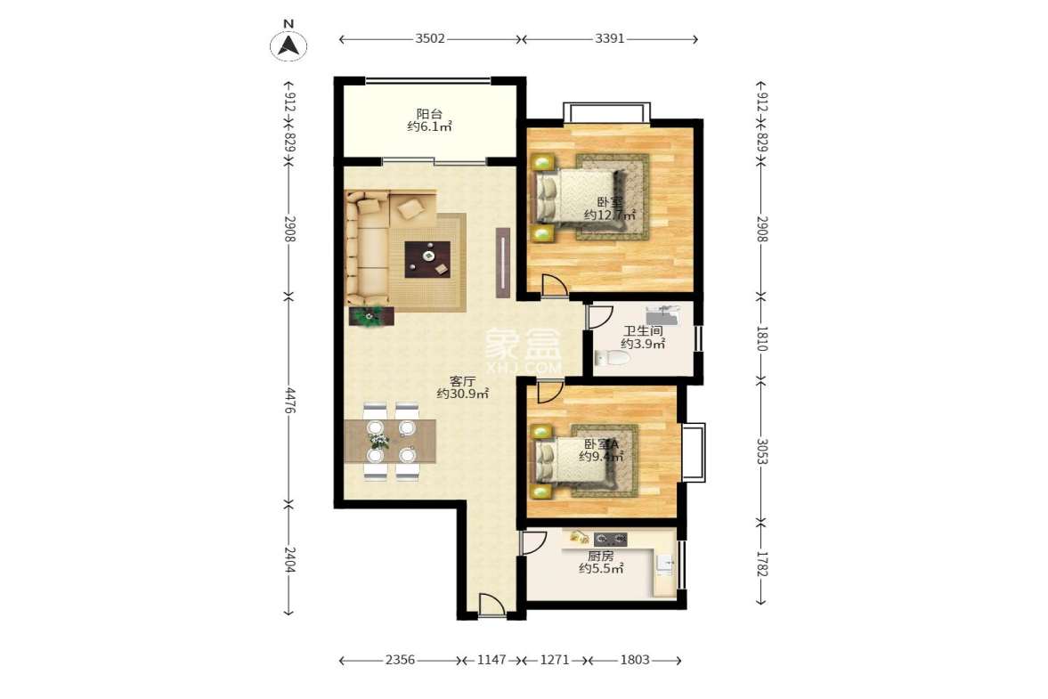 未来蜂巢  1室2厅1卫    1400.0元/月 未来蜂巢  1室2厅1卫    1400.0元/月户型图