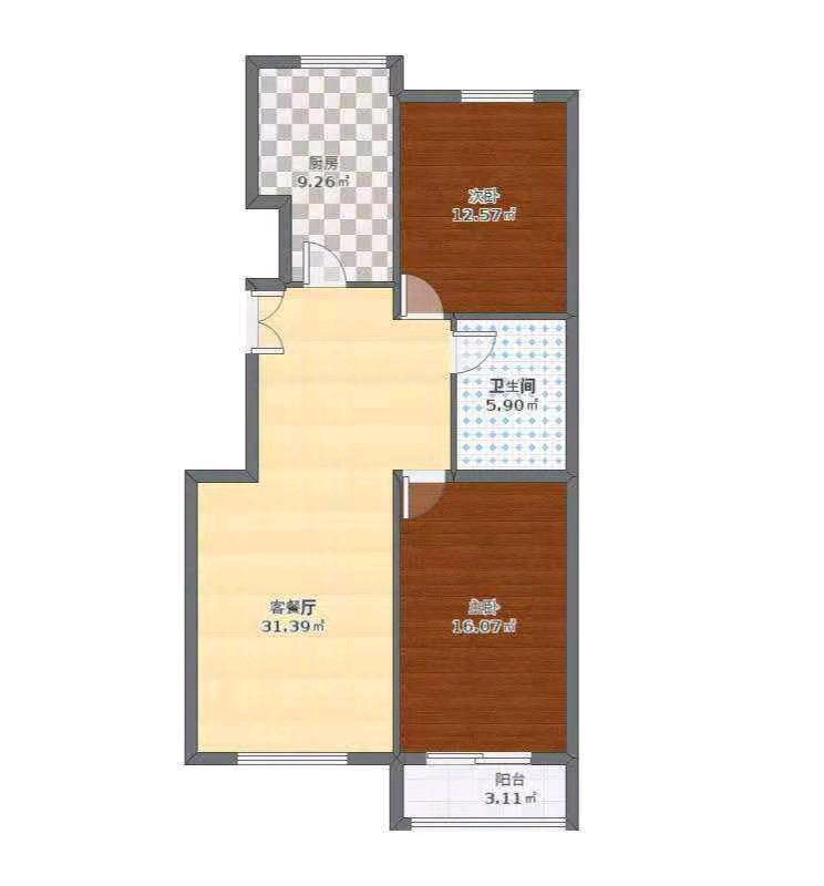 羊头镇安置小区 2室2厅1卫 2400.00元/月 羊头镇安置小区 2室2厅1卫 2400.00元/月户型图