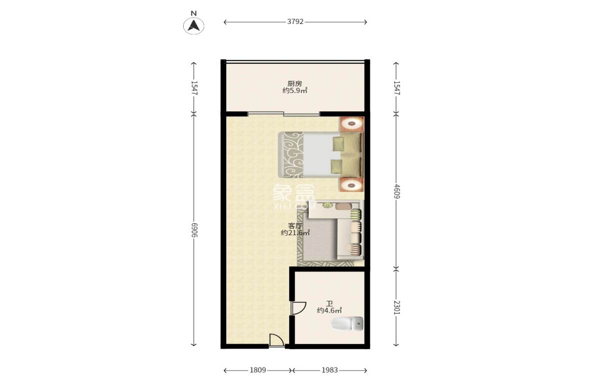 尚都花园城  1室1厅1卫    1000.0元/月 尚都花园城  1室1厅1卫    1000.0元/月户型图