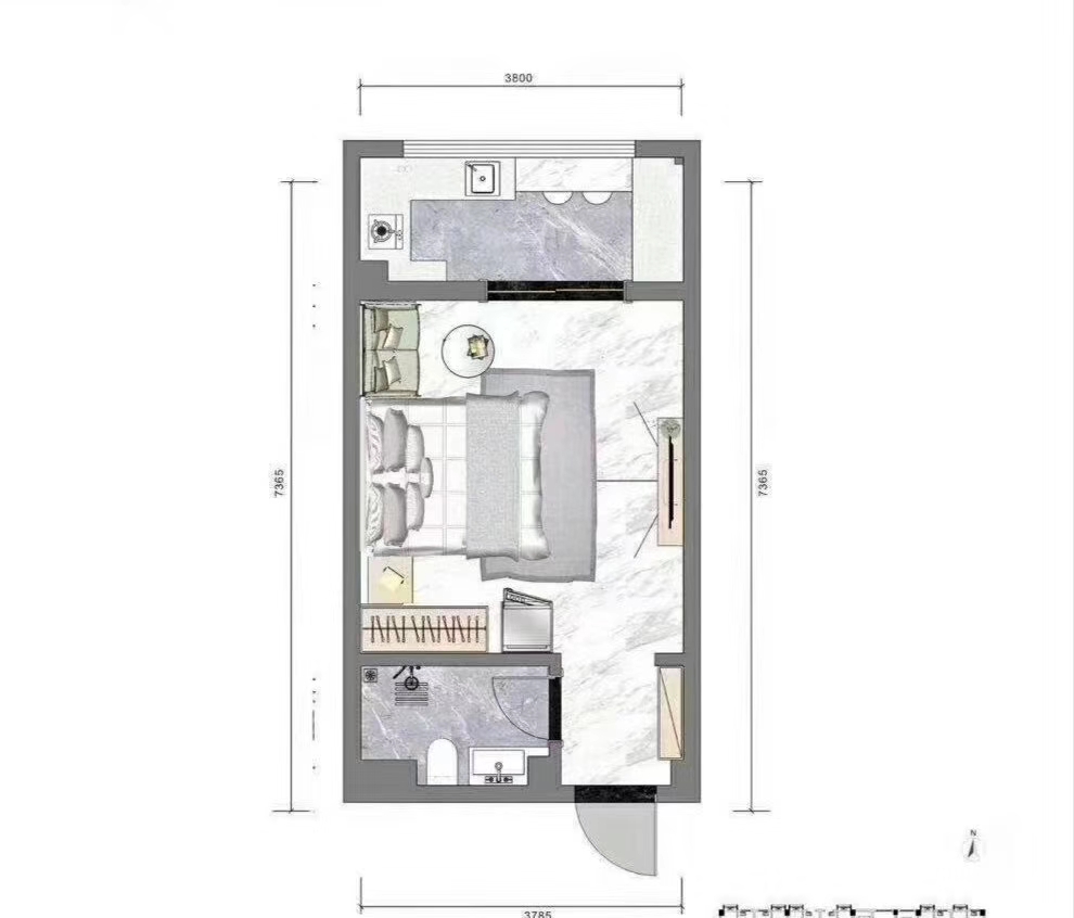 华城泊郡  1室0厅1卫   63.50万户型图