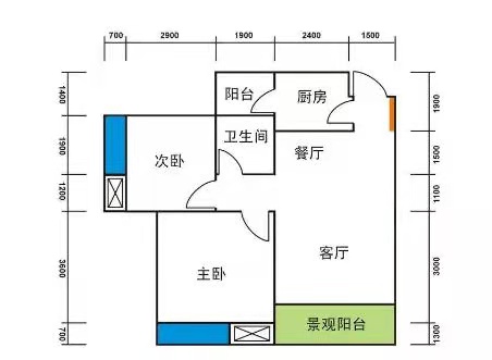 鑫源大厦  2室2厅1卫   75.50万户型图
