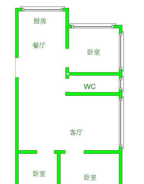 同心园小区  3室1厅1卫   45.80万户型图