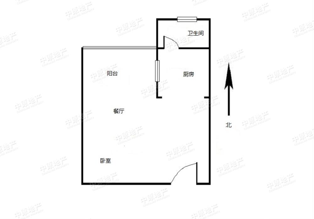 郭家祠堂散户  1室1厅1卫   750.00元/月户型图