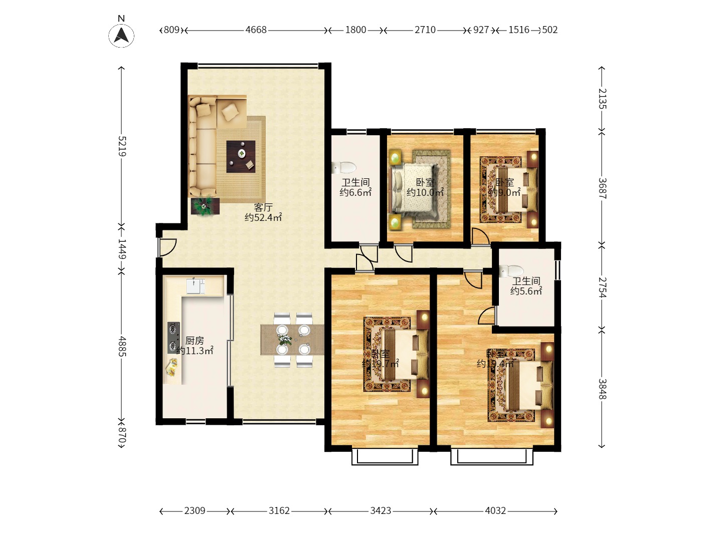上海城小区  4室2厅2卫    4000.0元/月 上海城小区  4室2厅2卫    4000.0元/月户型图