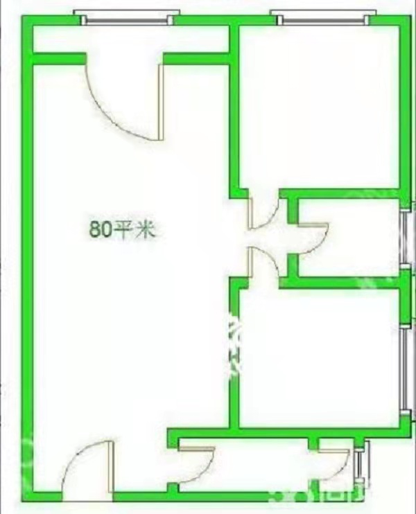 鑫苑鑫都汇南区  2室2厅1卫   2200.00元/月户型图