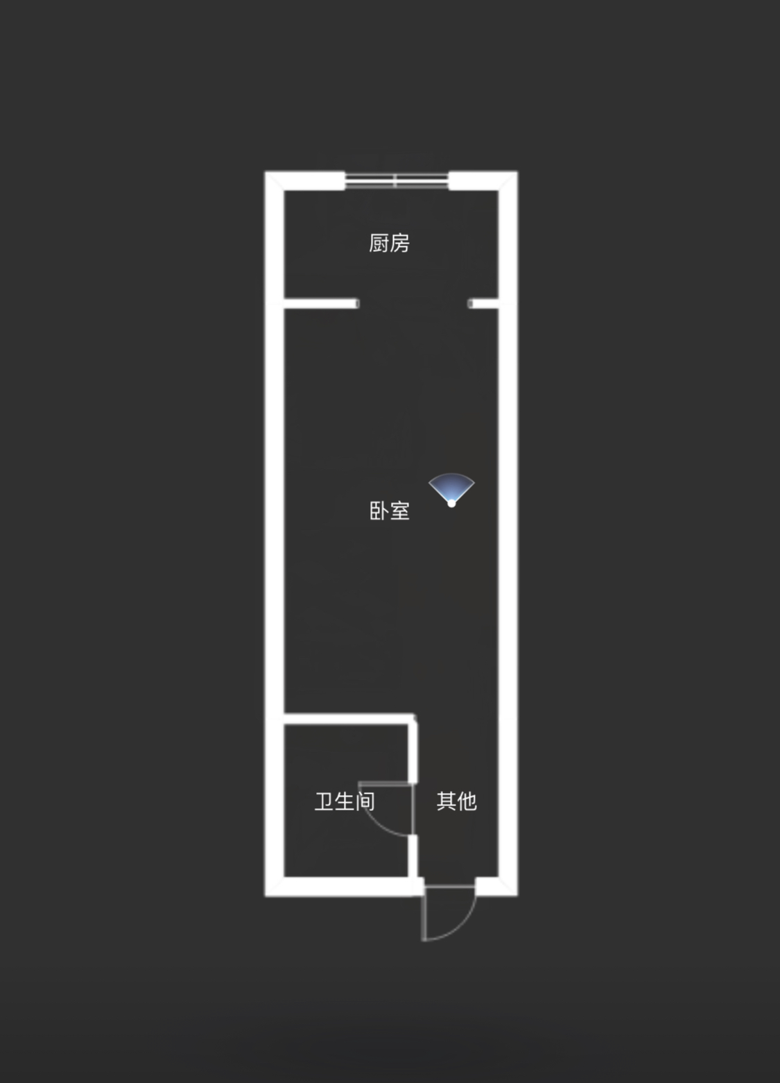 中海紫御华府（中海派）  1室1厅1卫   2400.00元/月户型图