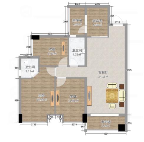 长青居民生活小区  3室1厅1卫    38.0万 长青居民生活小区  3室1厅1卫    38.0万户型图
